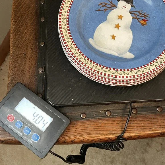 Sakura Snowman Debbie Mumm Set- 4 Christmas 8 1/4" Lunch Salad Plates Stoneware - Picture 11 of 11